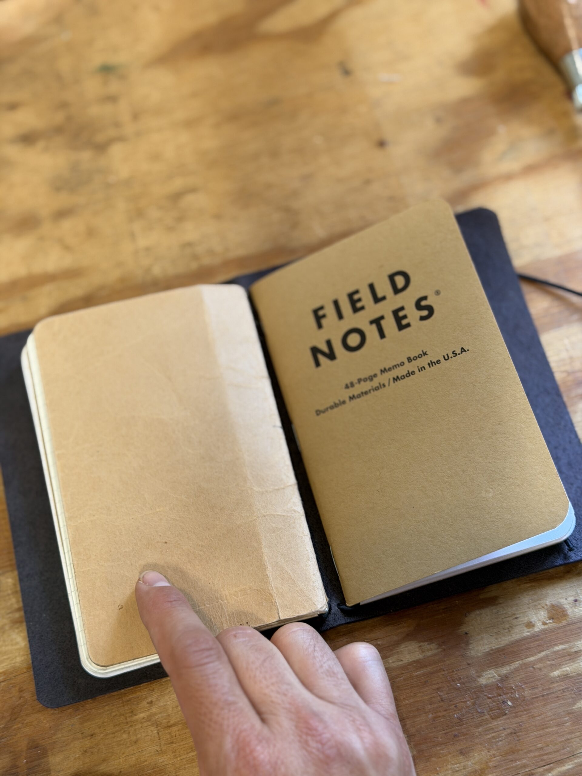 Full Grain Personalized Refillable Field Notes Leather Journal Cover - Image 3