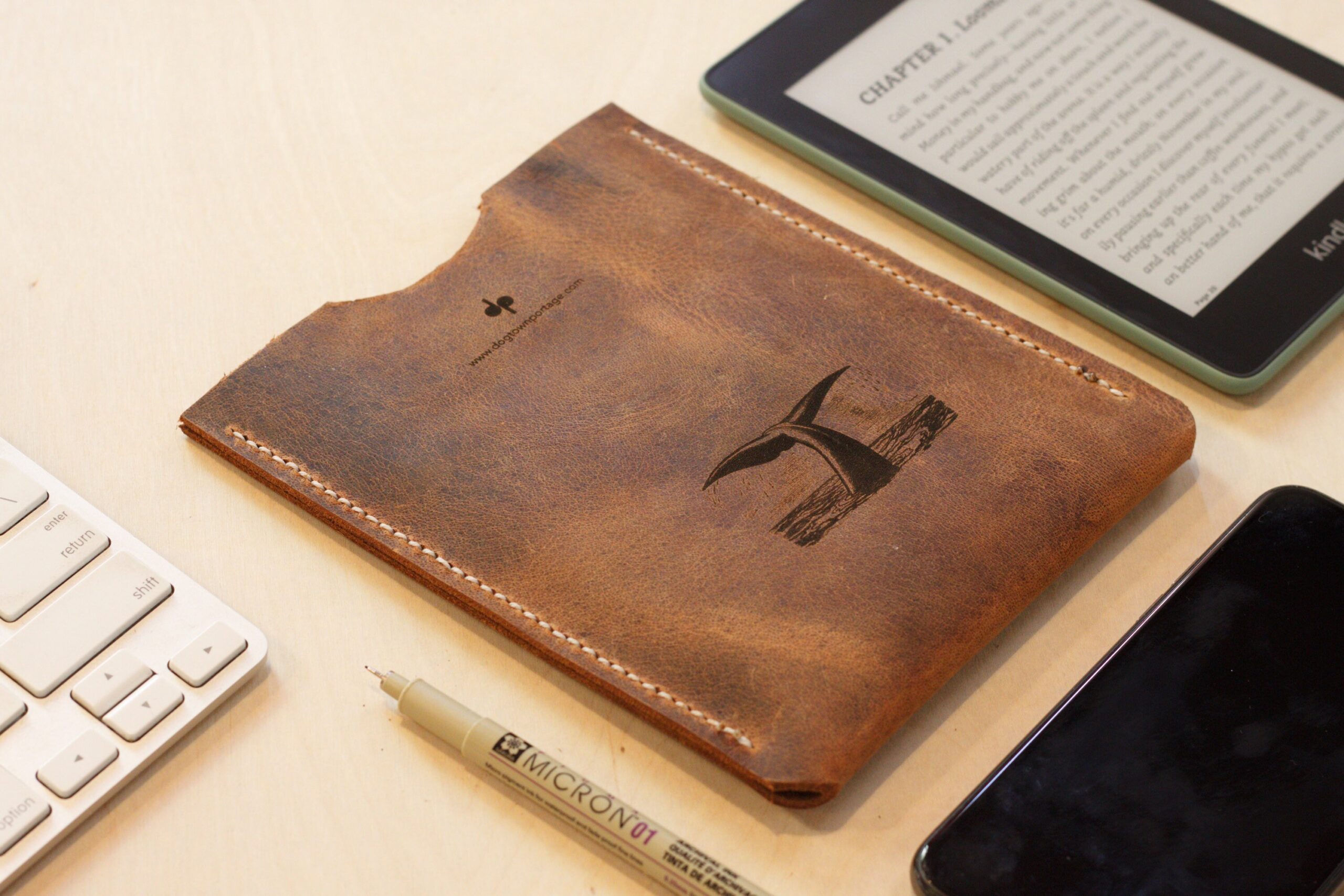 Water Buffalo Leather Sleeve for Kindle Paperwhite - Image 4