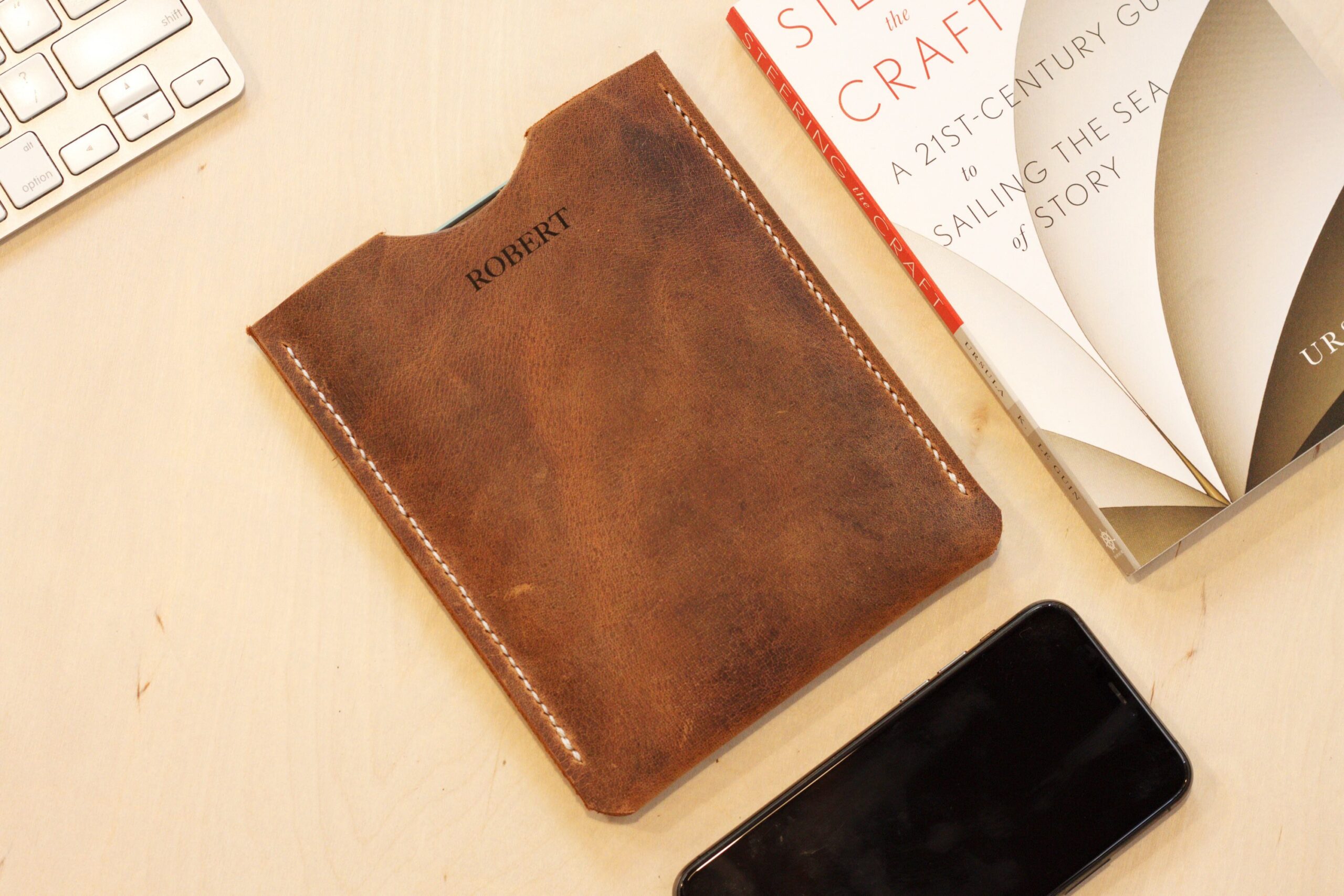 Water Buffalo Leather Sleeve for Kindle Paperwhite - Image 3